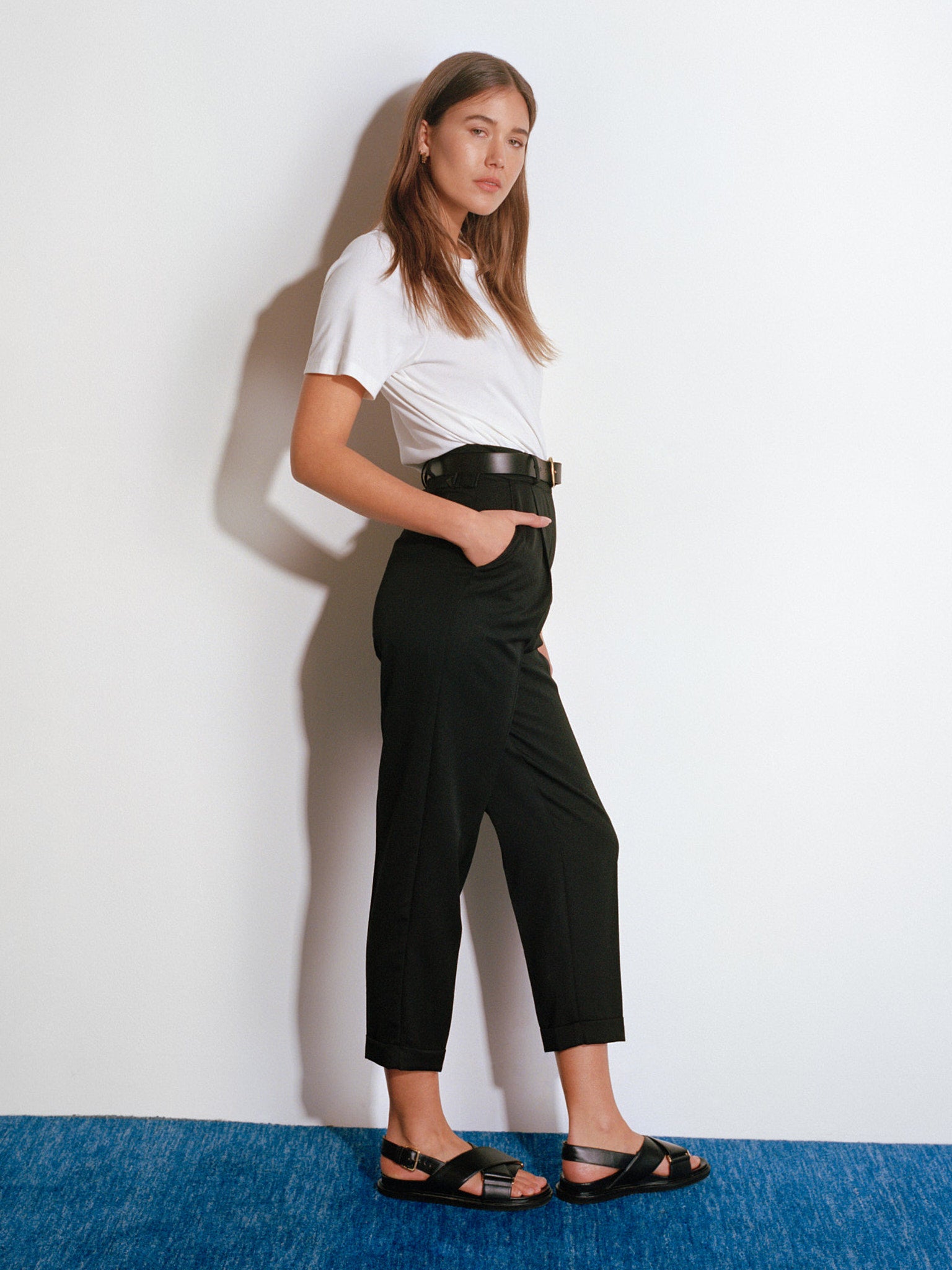 Recently Back in Stock - Luc Black Japanese Wool Twill Ciggie Pants