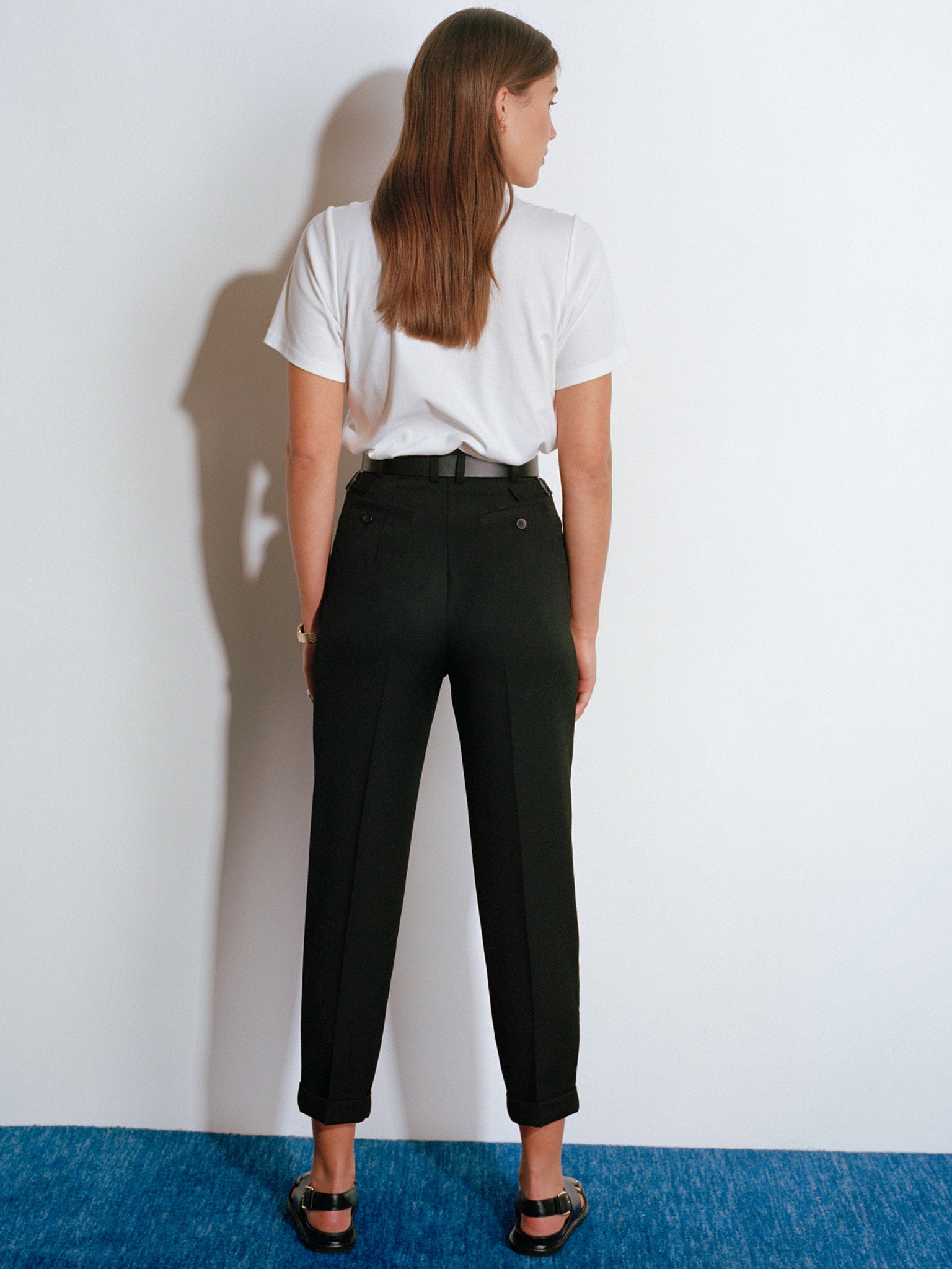 Recently Back in Stock - Luc Black Japanese Wool Twill Ciggie Pants