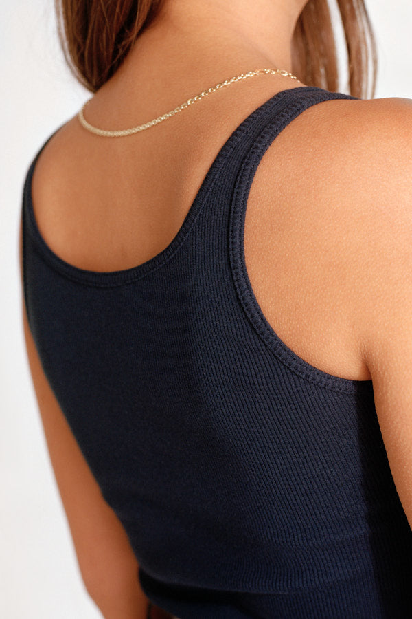 Max Navy Cotton Singlet
