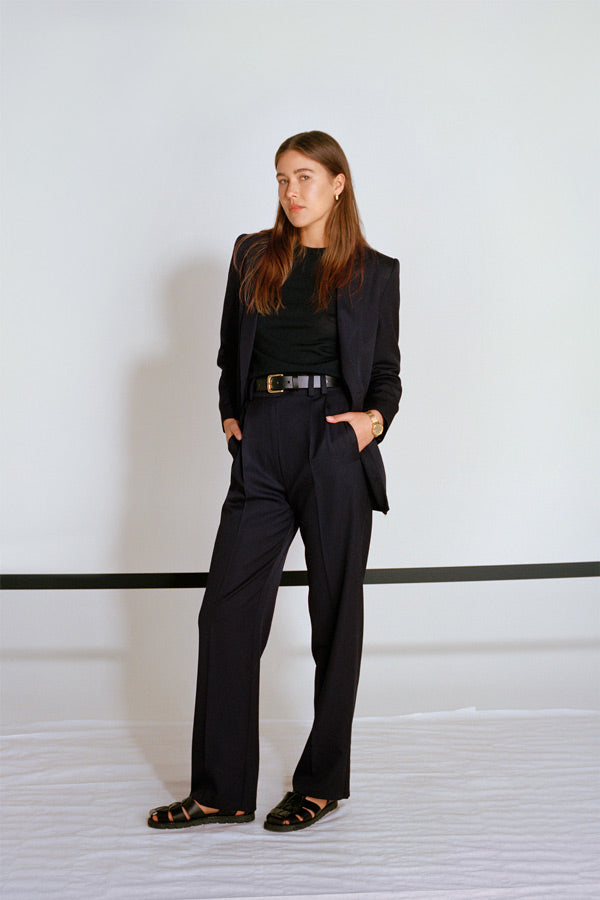 Yu Tailored Navy Japanese Twill Wool Pants