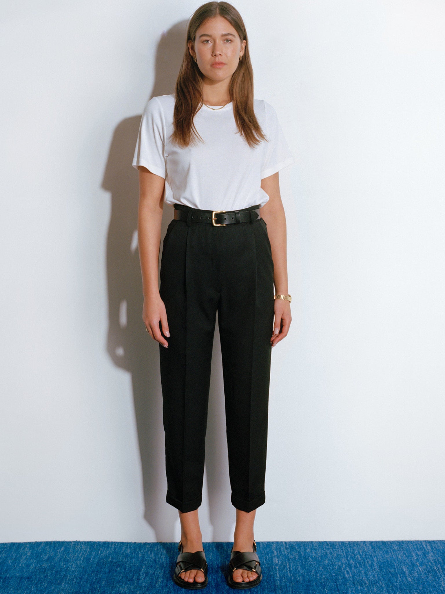 Recently Back in Stock - Luc Black Japanese Wool Twill Ciggie Pants