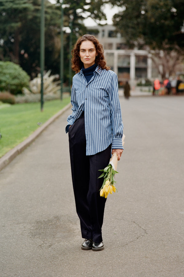 Lucy Blue Stripe Cotton Shirt - LIMITED EDITION