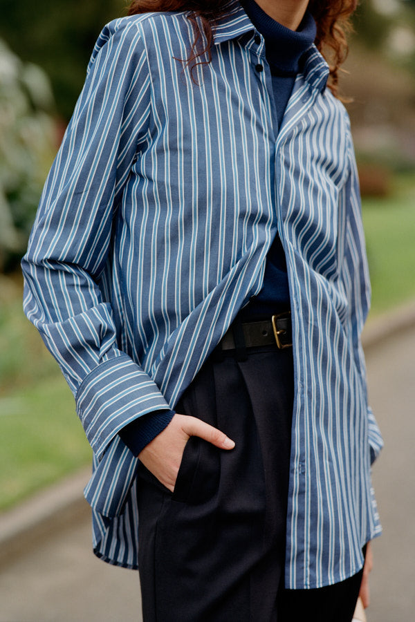 Lucy Blue Stripe Cotton Shirt - LIMITED EDITION