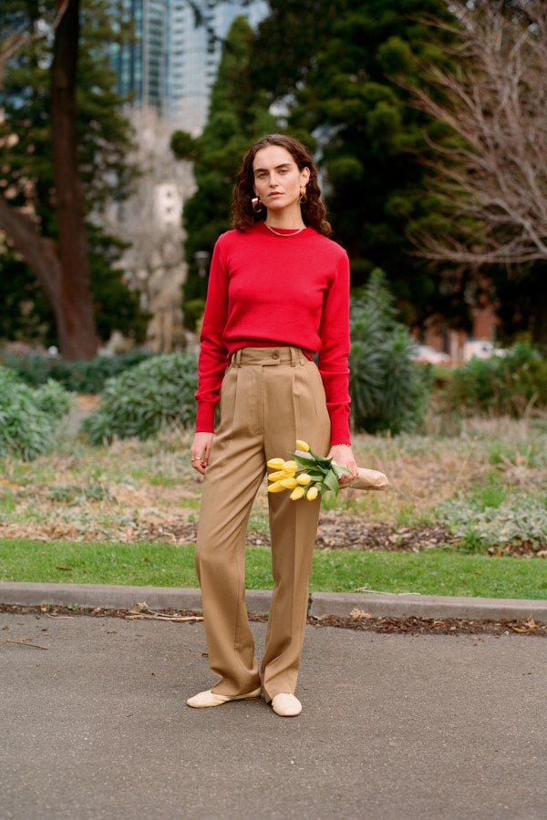 Yu Tailored Twill Oak Japanese Wool Pants