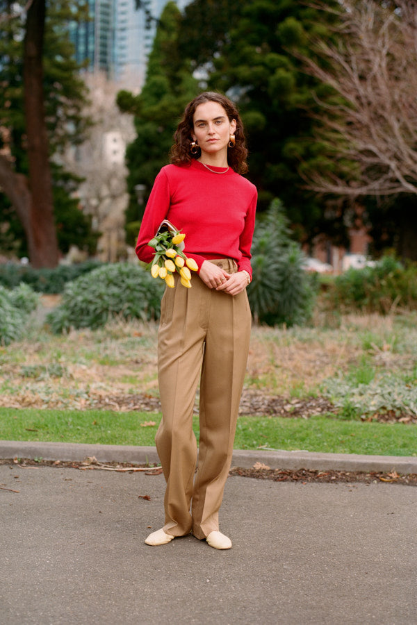 Yu Tailored Twill Oak Japanese Wool Pants