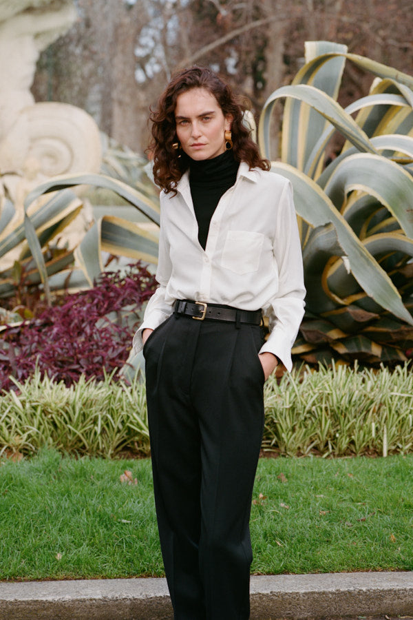 Abby Brass Buckle Italian Leather Belt