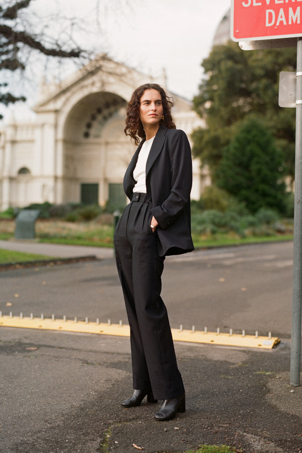 Recently Back In Stock - Fred Navy Japanese Twill Wool Blazer