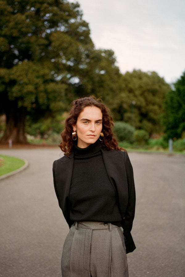 Izzy Black Italian Merino Knit