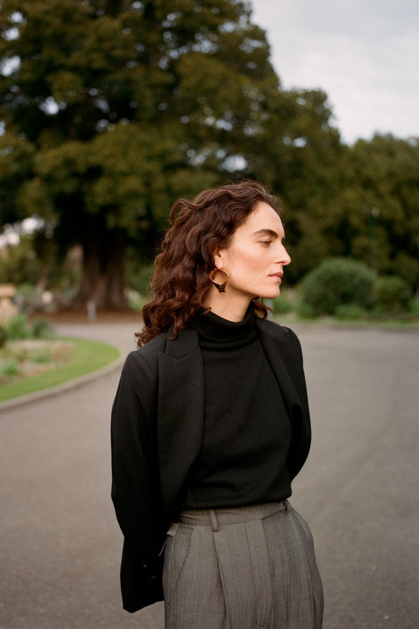 Izzy Black Italian Merino Knit