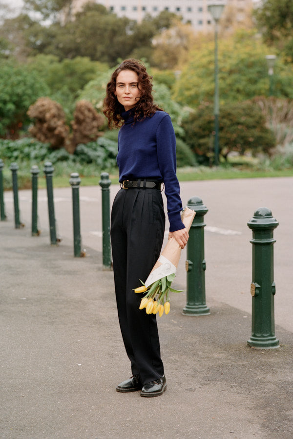 Yu Tailored Black Japanese Twill Wool Pants