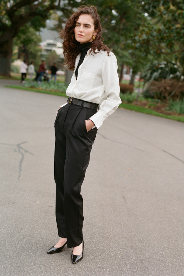 Kate Black Japanese Twill Wool Pants