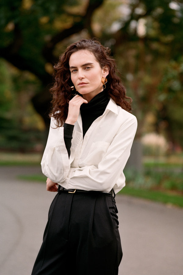 Mirka Cream Italian Silk Shirt