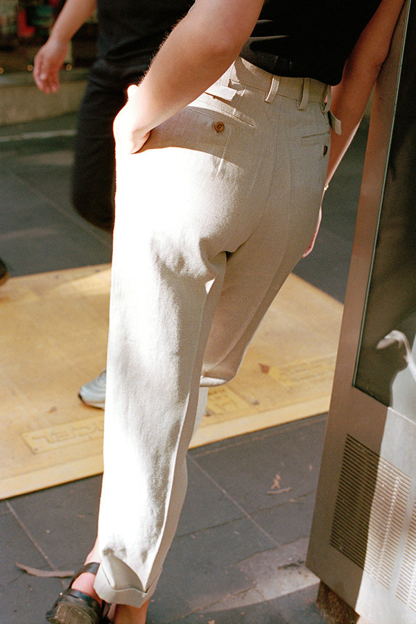 Luc Oat Japanese Linen Twill Ciggie Pants