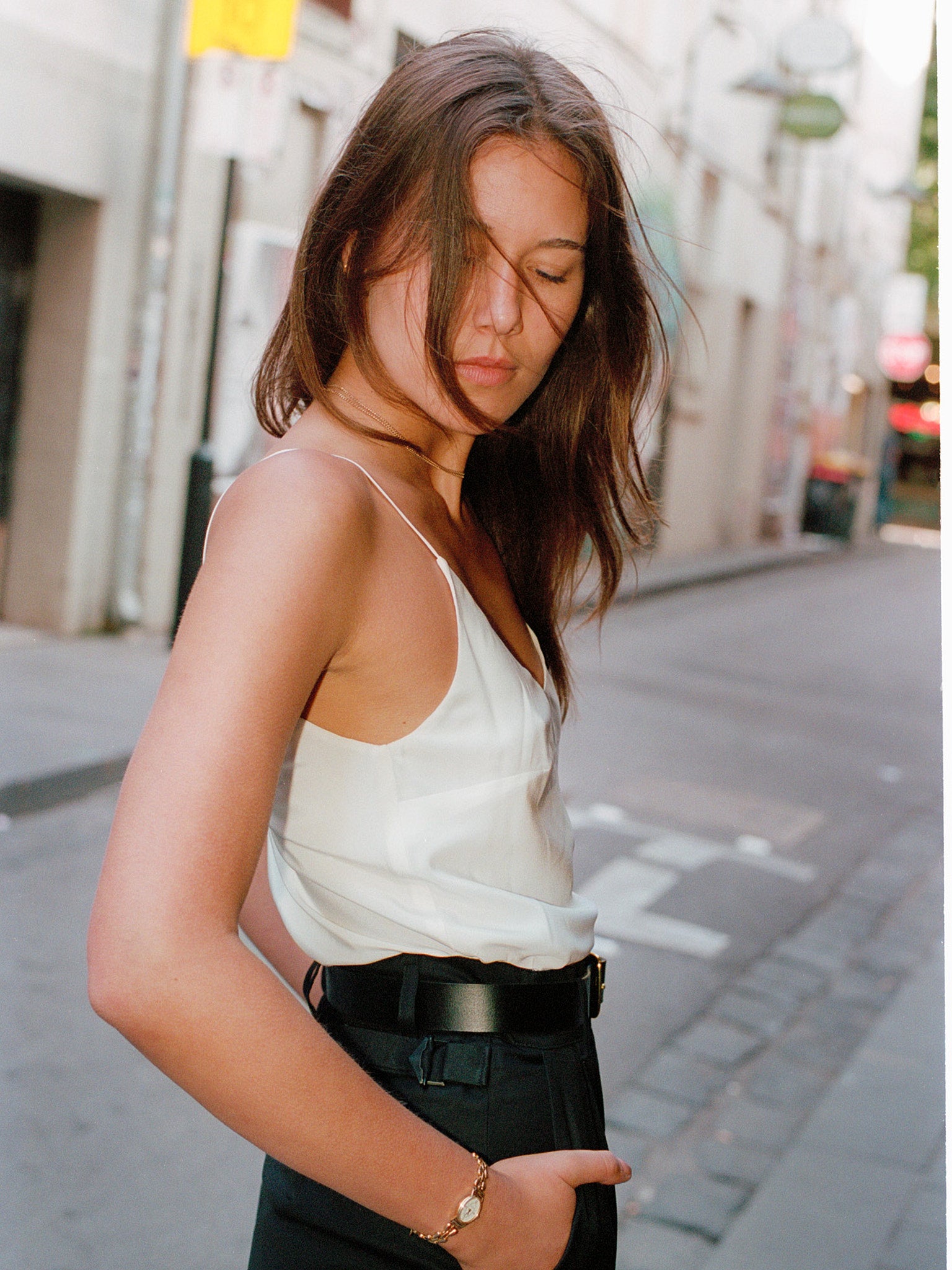 Armeda Ivory Italian Silk Cami