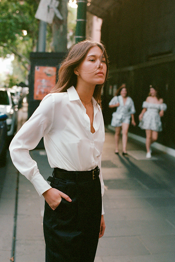 Mirka Ivory Italian Silk Shirt