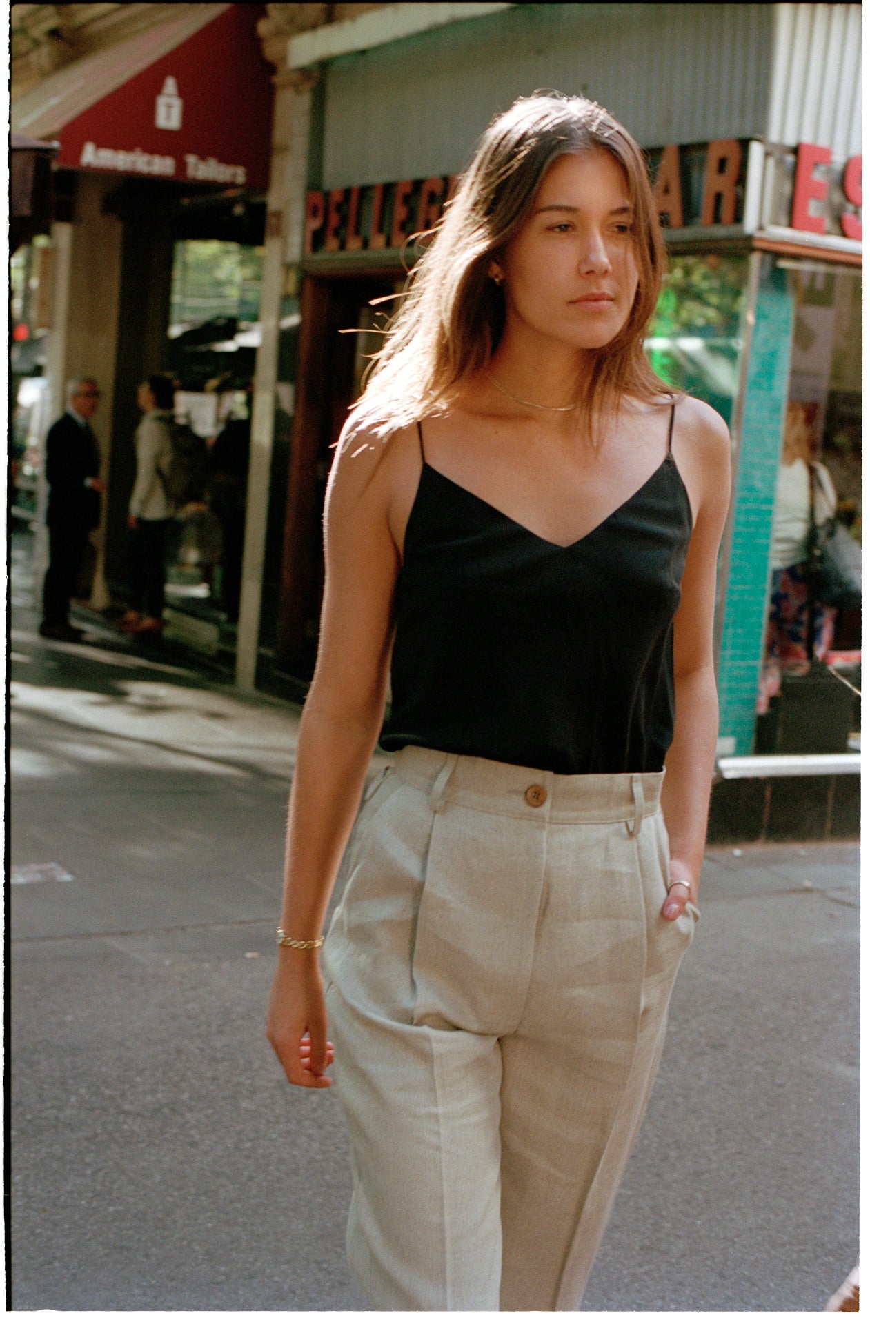 Armeda Black Italian Silk Cami