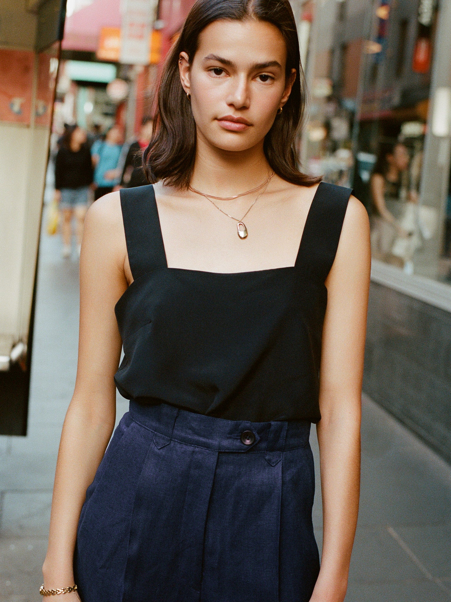 Pre-Order Ines Navy Japanese Linen Pants