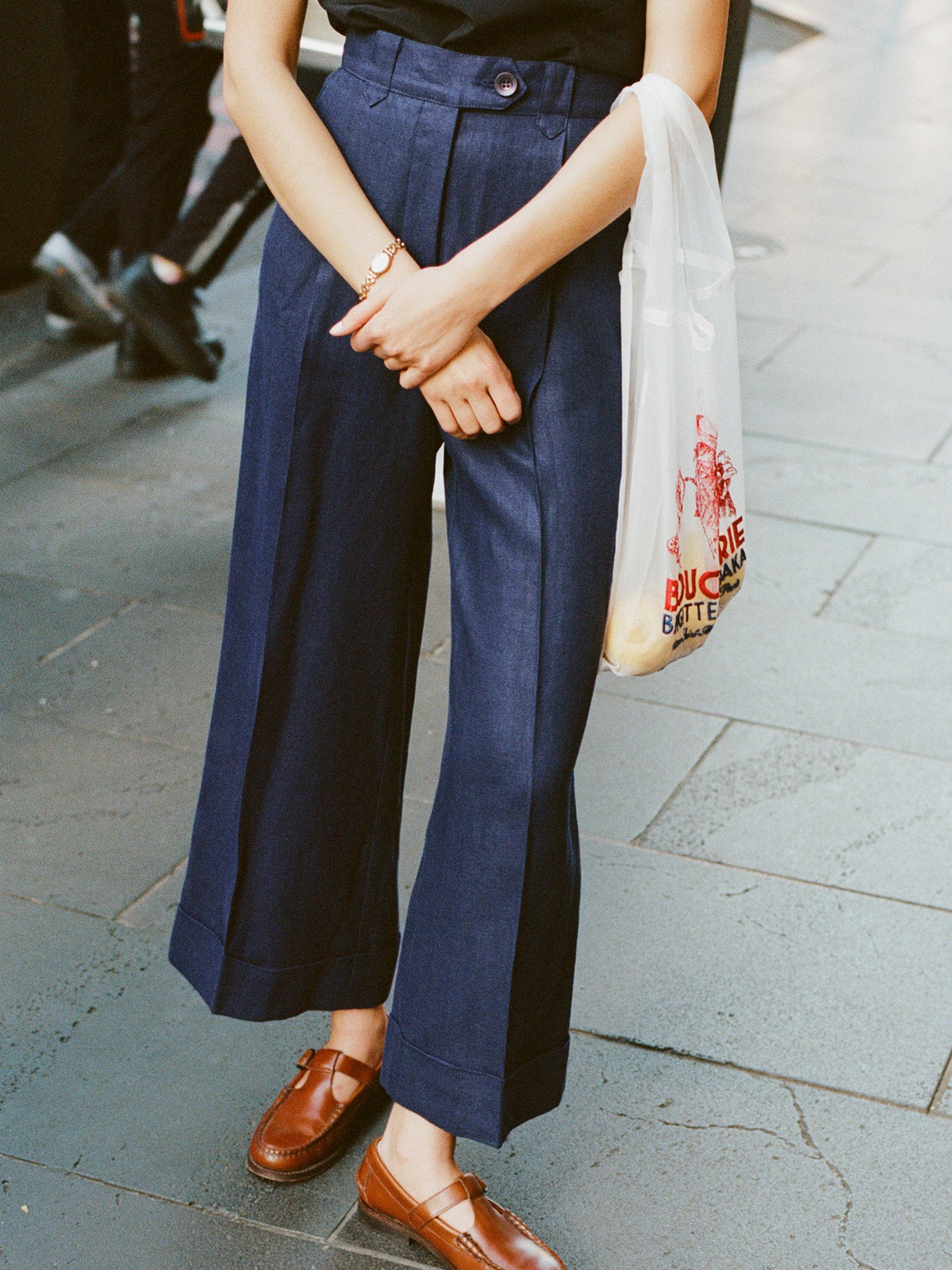 Pre-Order Ines Navy Japanese Linen Pants