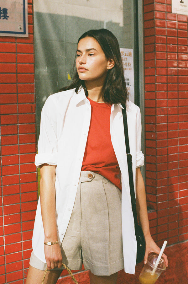 The Ada Oat Japanese Linen Shorts