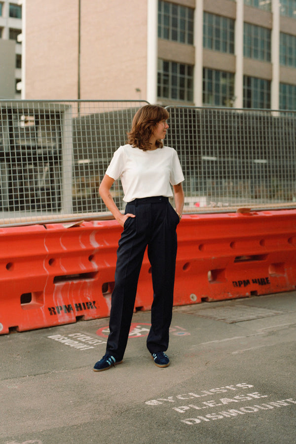 Recently Back In Stock - Kate Navy Japanese Twill Wool Pants