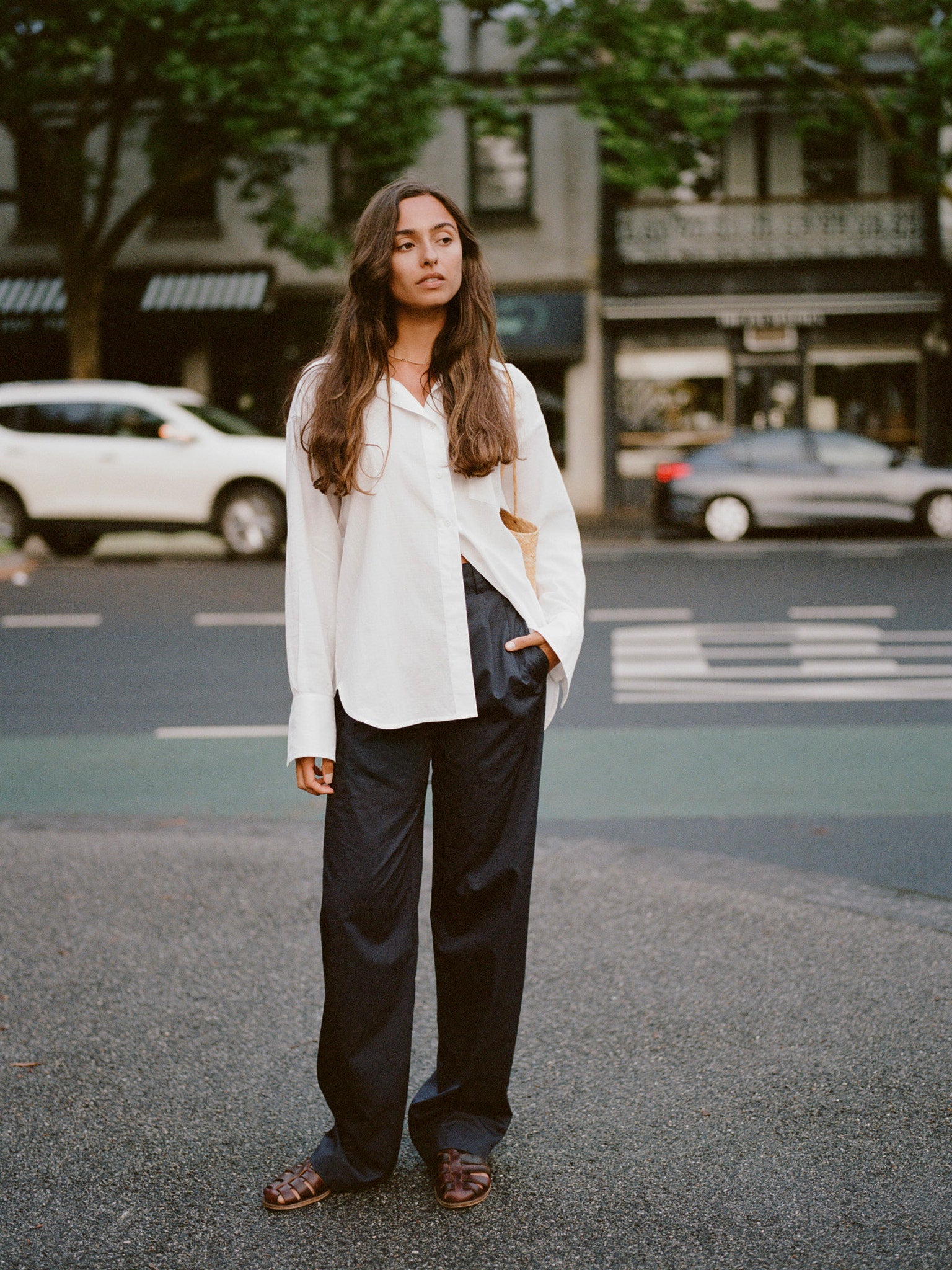 Yu Navy Organic Cotton Poplin Pants