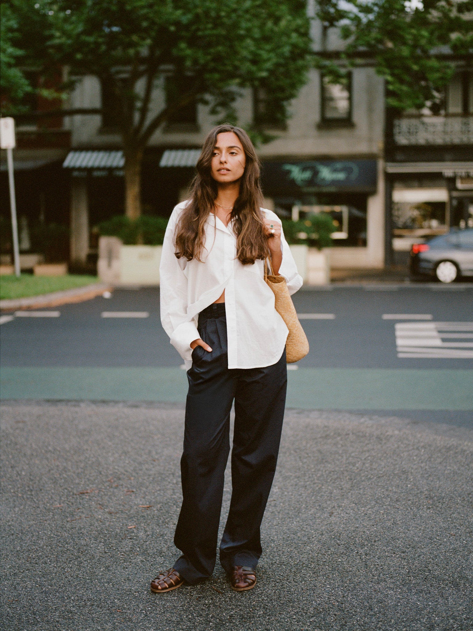 Yu Navy Organic Cotton Poplin Pants