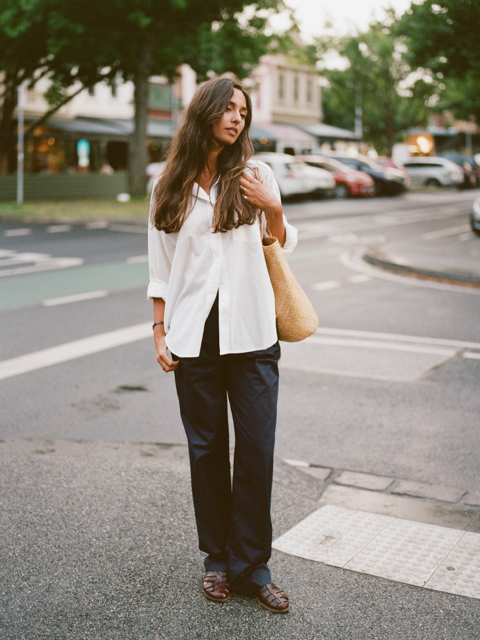 Yu Navy Organic Cotton Poplin Pants
