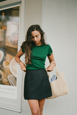 Recently Back In Stock - Kit Black Linen Mini Skirt
