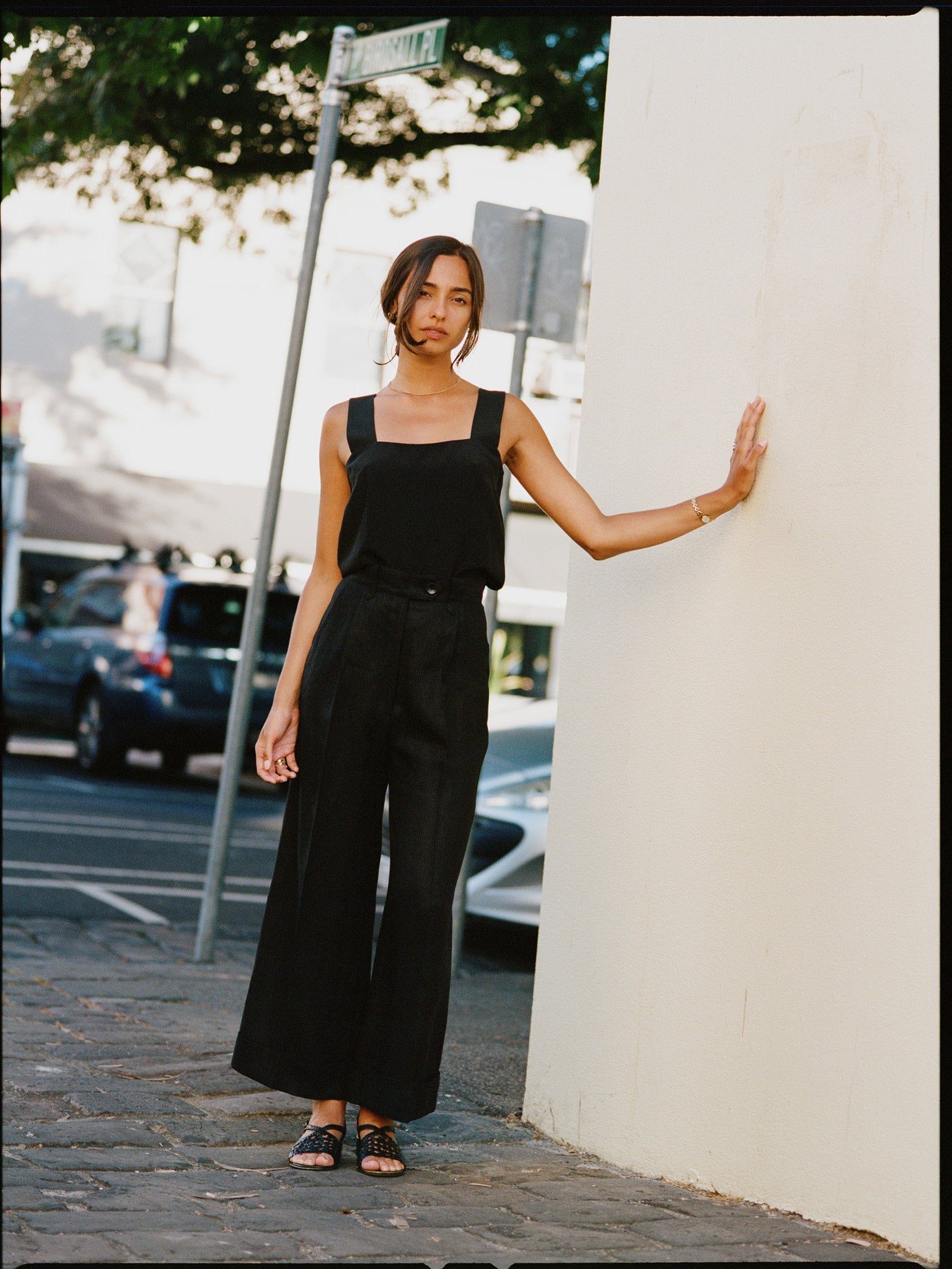 Clara Black Italian Silk Top