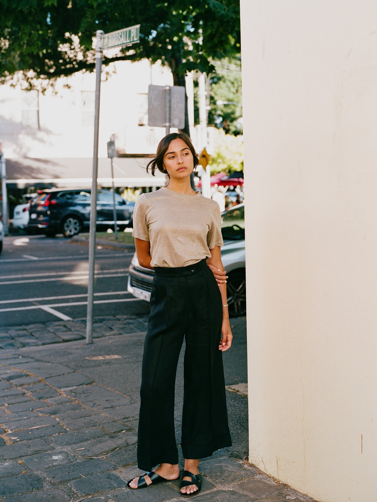 Pre-Order Ines Black Japanese Linen Pants