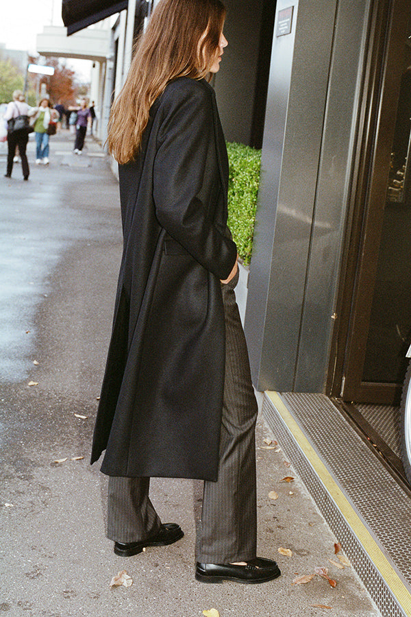 James Navy Italian Wool Coat