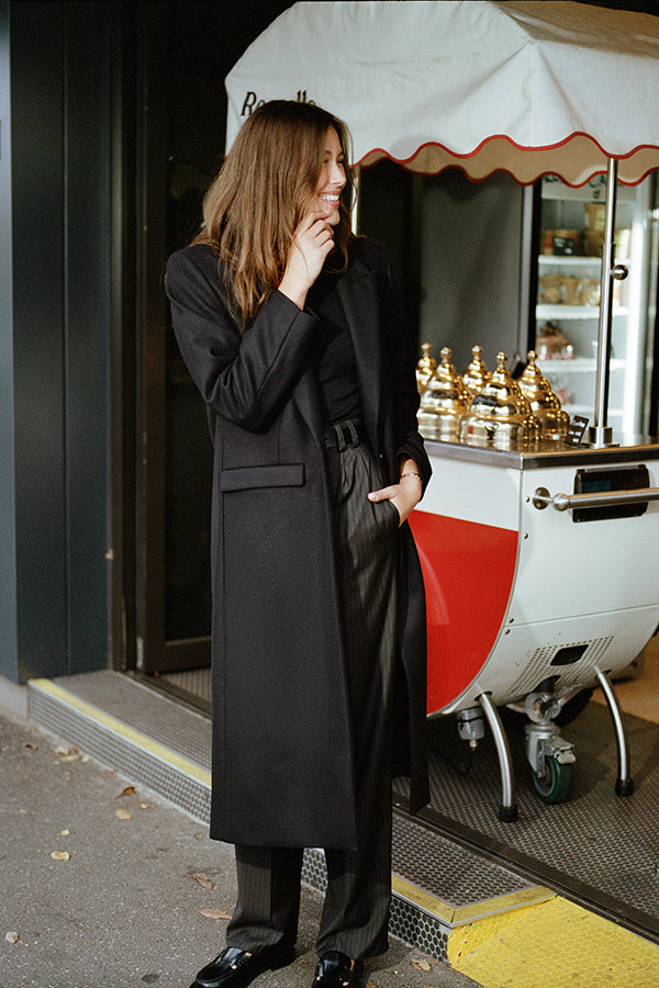 James Navy Italian Wool Coat