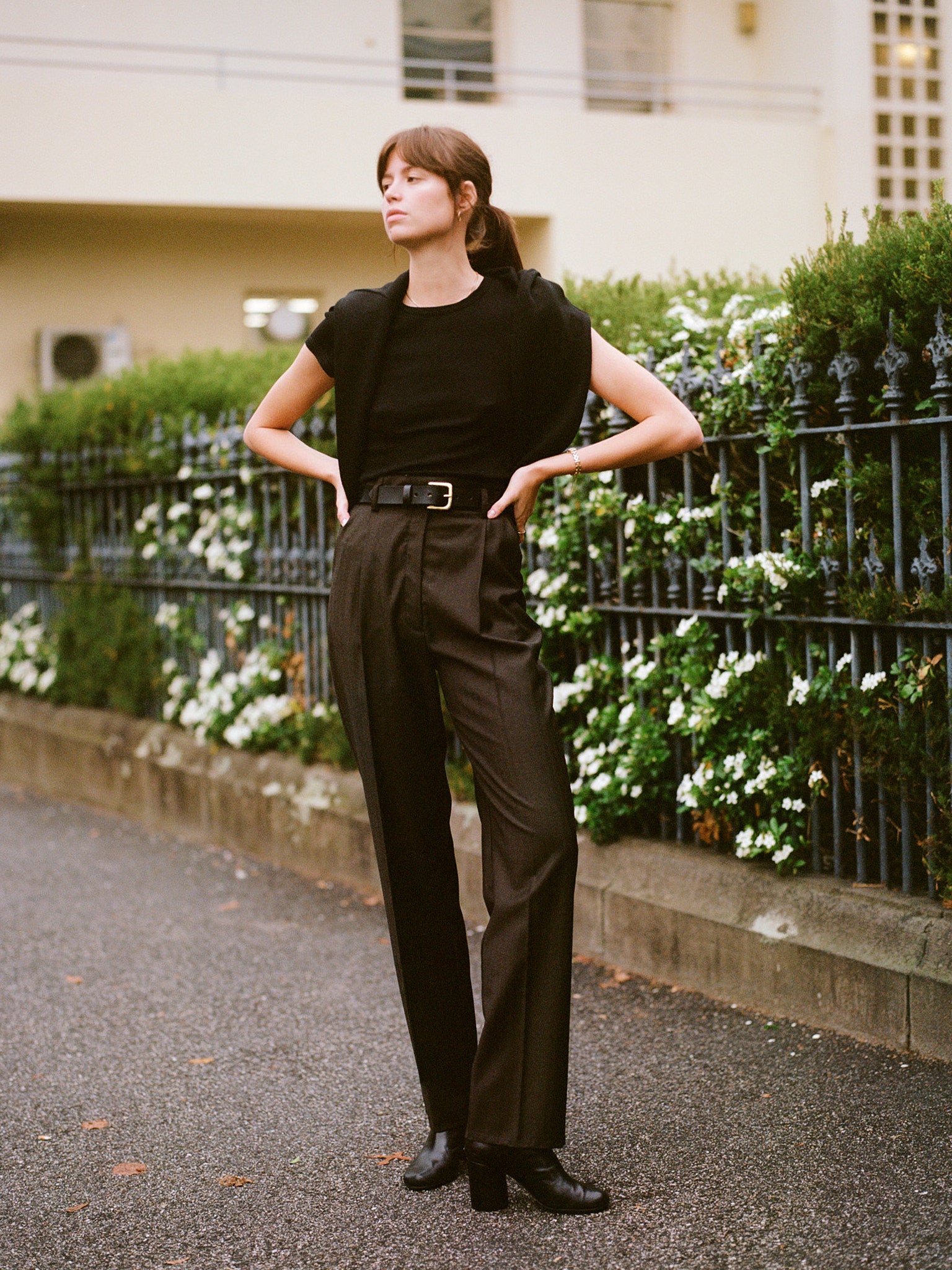 Recently Back in Stock - Vera Black Japanese Organic Cotton T