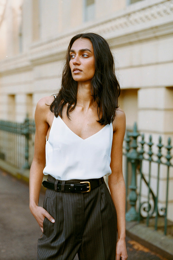 Armeda Ivory Italian Silk Cami