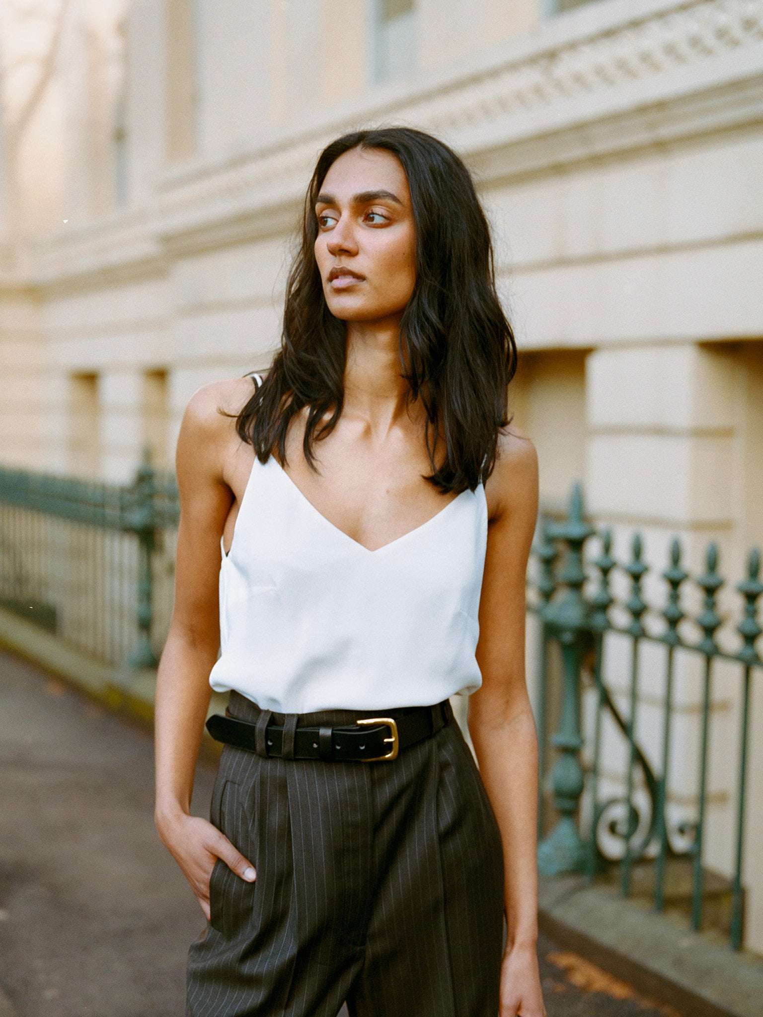 Armeda Ivory Italian Silk Cami