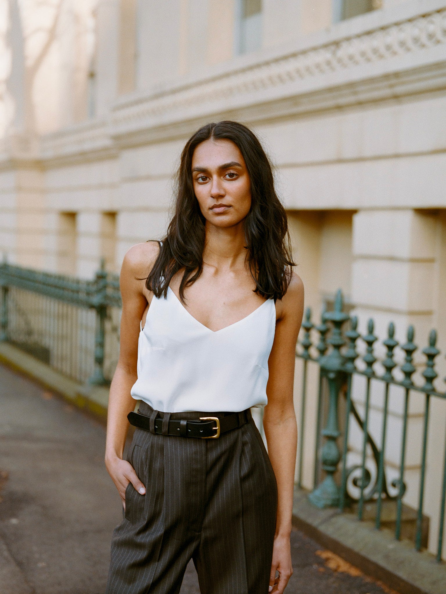 Armeda Ivory Italian Silk Cami
