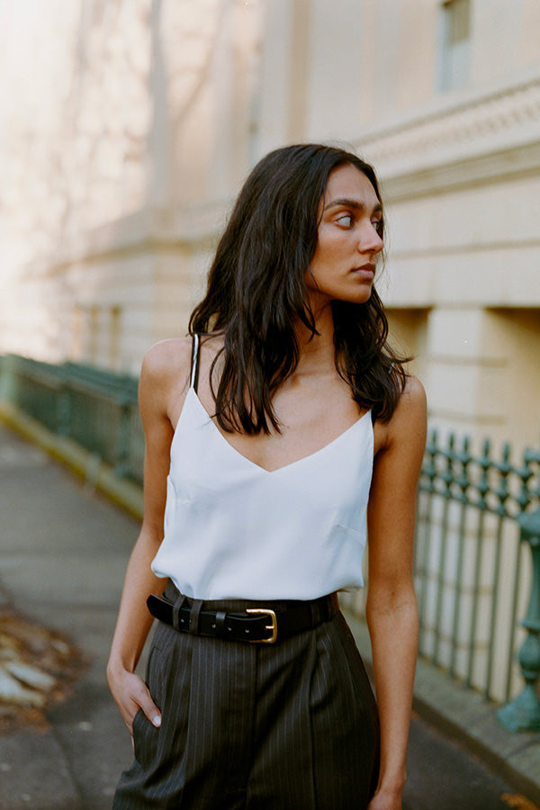 Armeda Ivory Italian Silk Cami