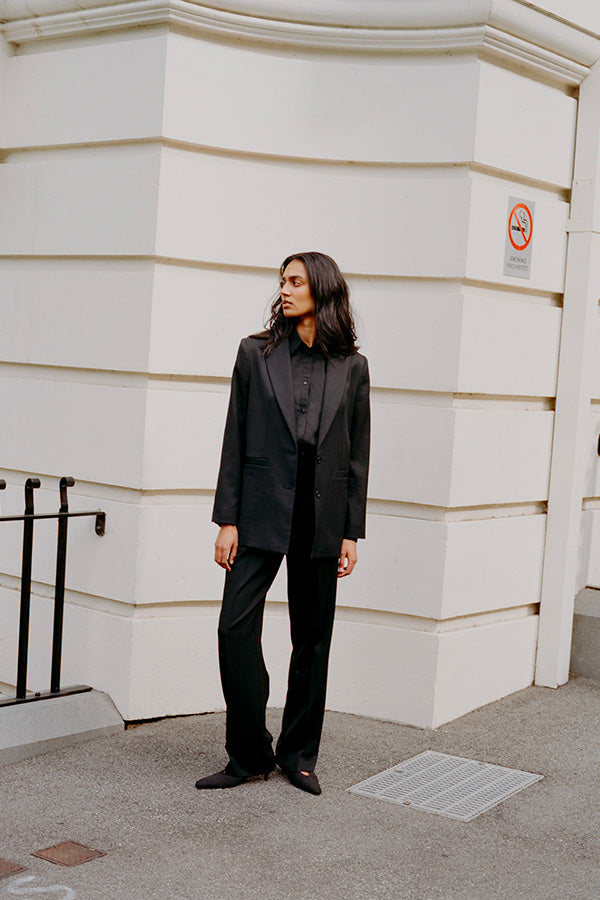 Recently Back In Stock - Fred Black Japanese Twill Wool Blazer