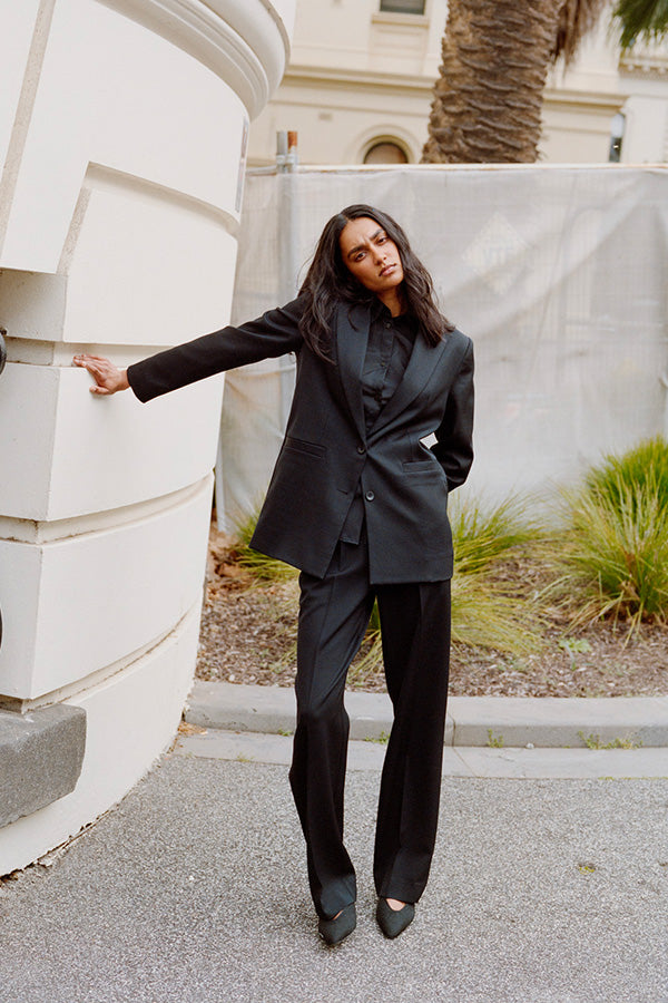 Recently Back In Stock - Fred Black Japanese Twill Wool Blazer