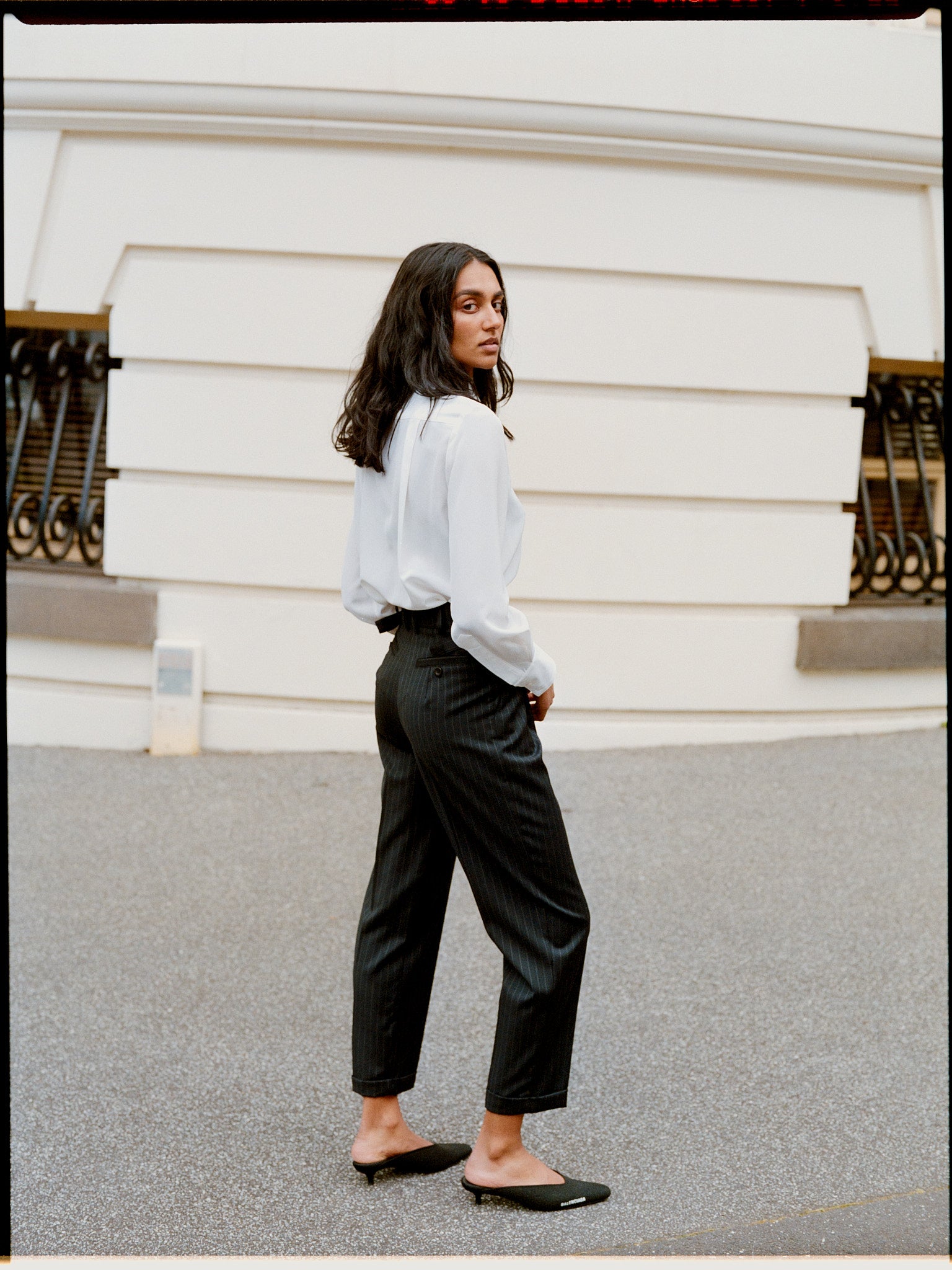 Limited Edition - Luc Italian Charcoal Pinstripe Wool Ciggie Pants