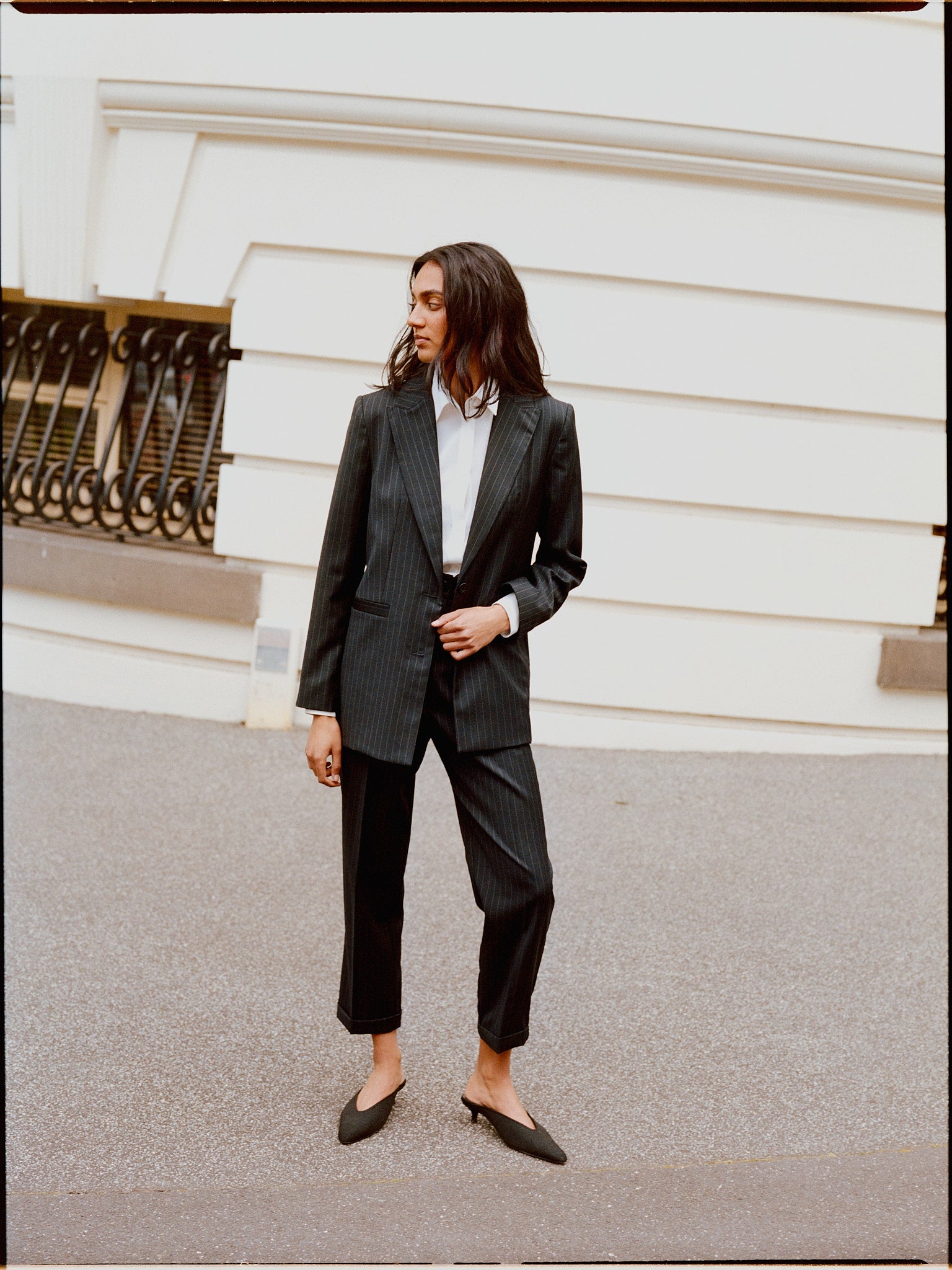 Limited Edition - Luc Italian Charcoal Pinstripe Wool Ciggie Pants