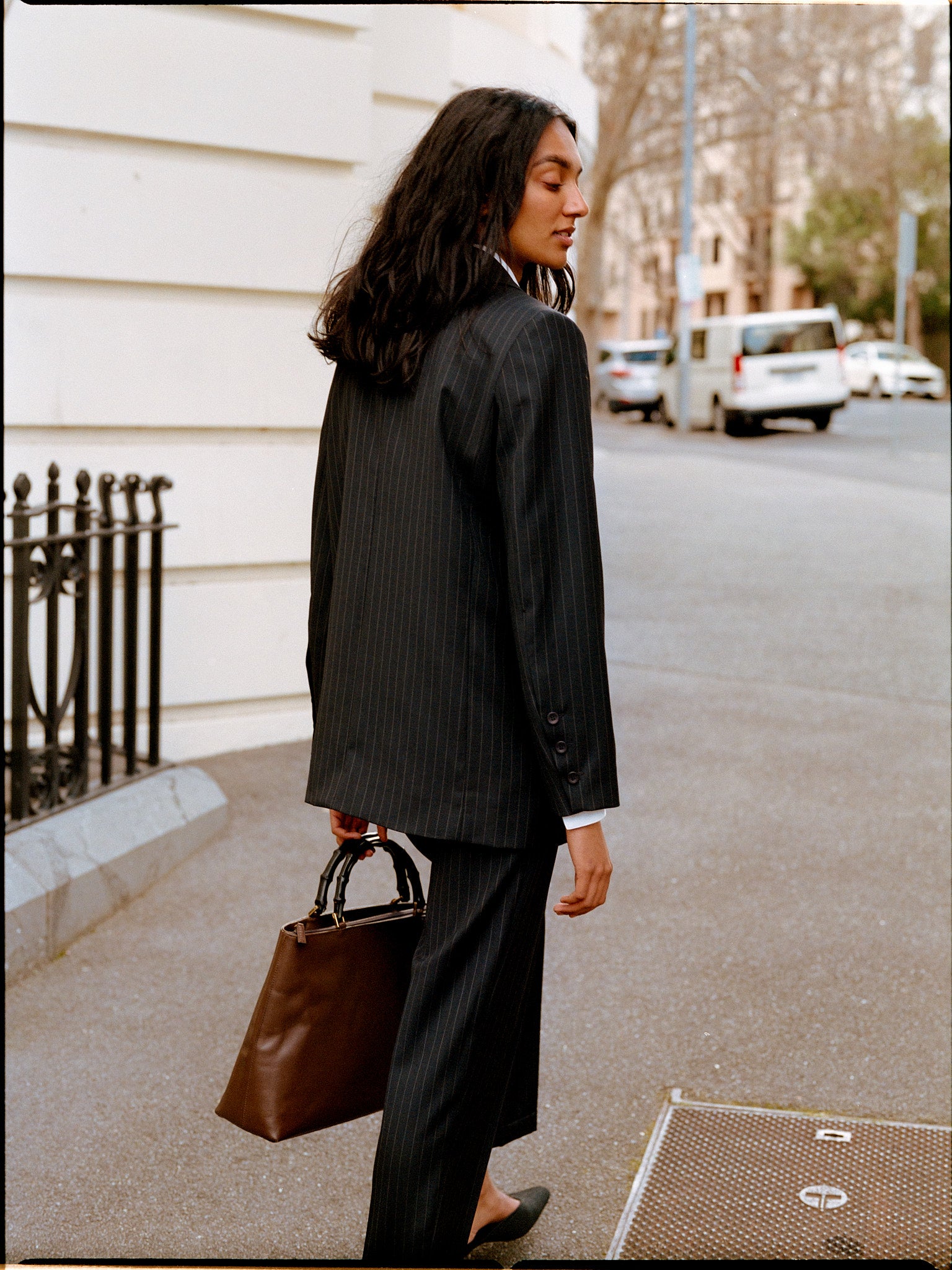 Limited Edition - Luc Italian Charcoal Pinstripe Wool Ciggie Pants