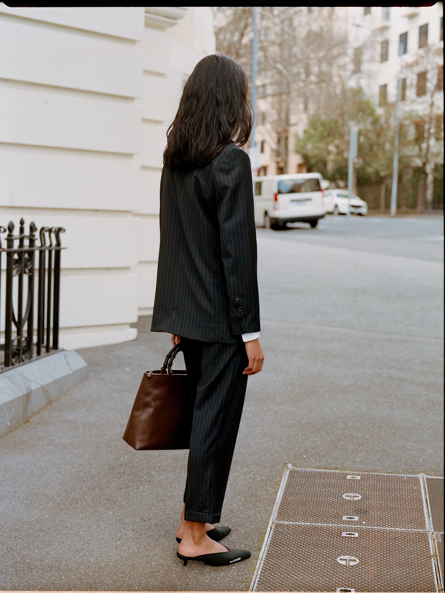 Limited Edition - Luc Italian Charcoal Pinstripe Wool Ciggie Pants