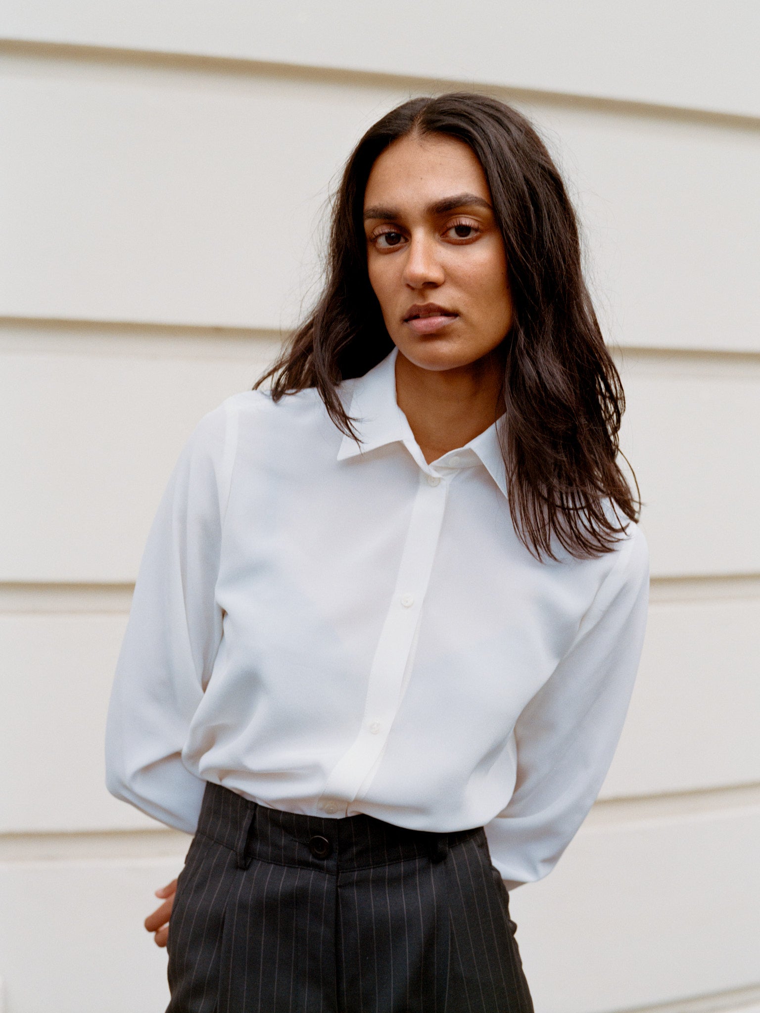 Mirka Ivory Italian Silk Shirt