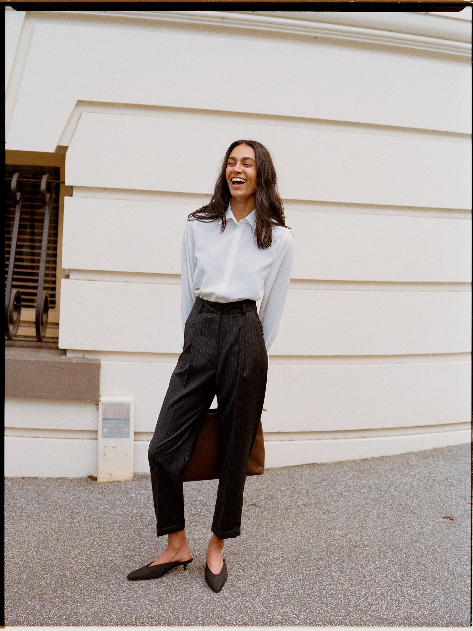 Limited Edition - Luc Italian Charcoal Pinstripe Wool Ciggie Pants