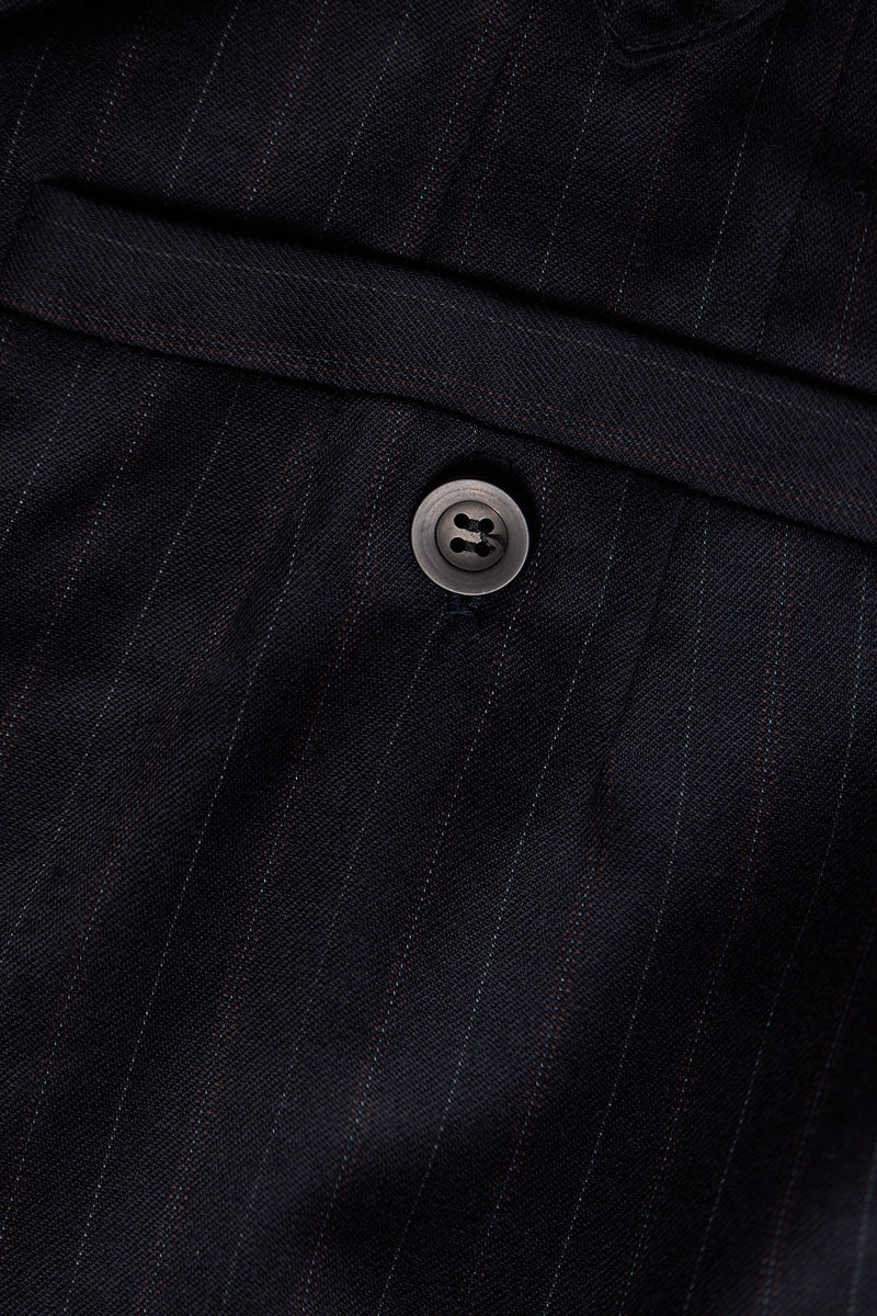 Ines Italian Navy Pinstripe Wool Pants