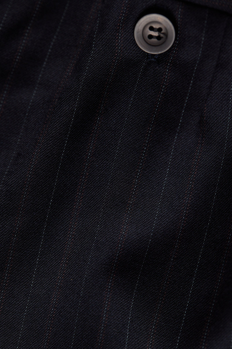Ines Italian Navy Pinstripe Wool Pants