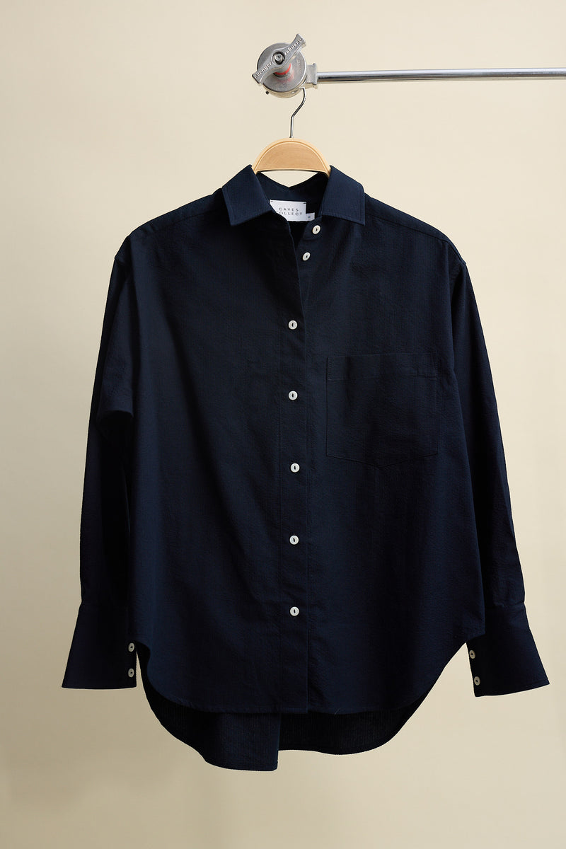 Artist Navy Seersucker Japanese Cotton Shirt