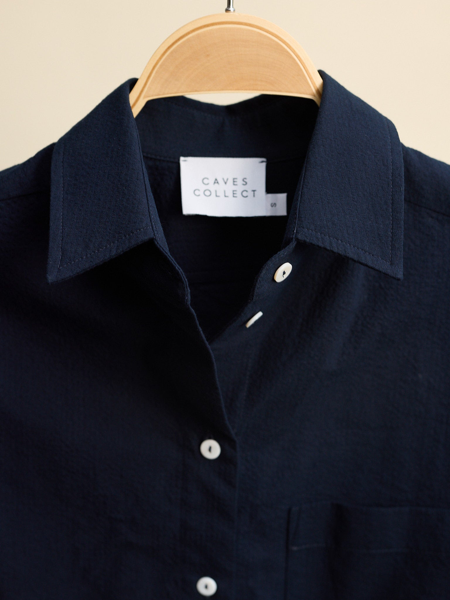 Artist Navy Seersucker Japanese Cotton Shirt