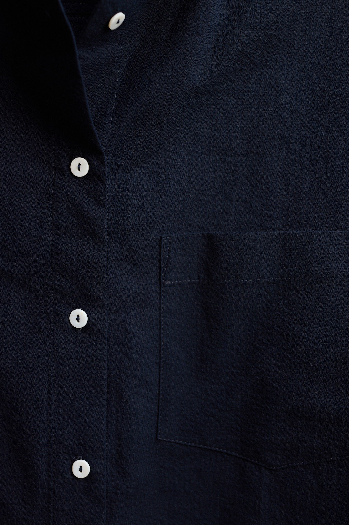 Artist Navy Seersucker Japanese Cotton Shirt